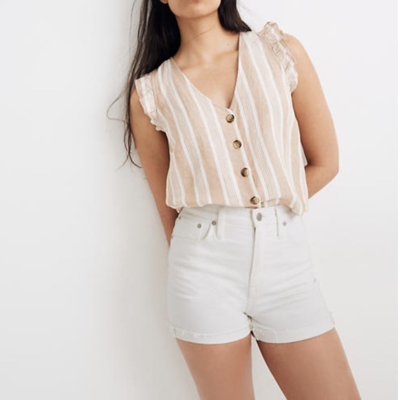 NWT Madewell High-Rise Shorts  in Tile White - 25 - Picture 1 of 12
